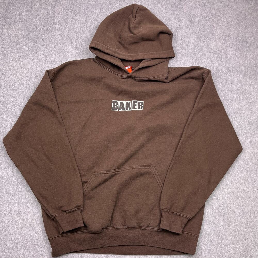 Baker Skateboards Hoodie Mens Large Brown Pullover Sweatshirt Long Sleeve